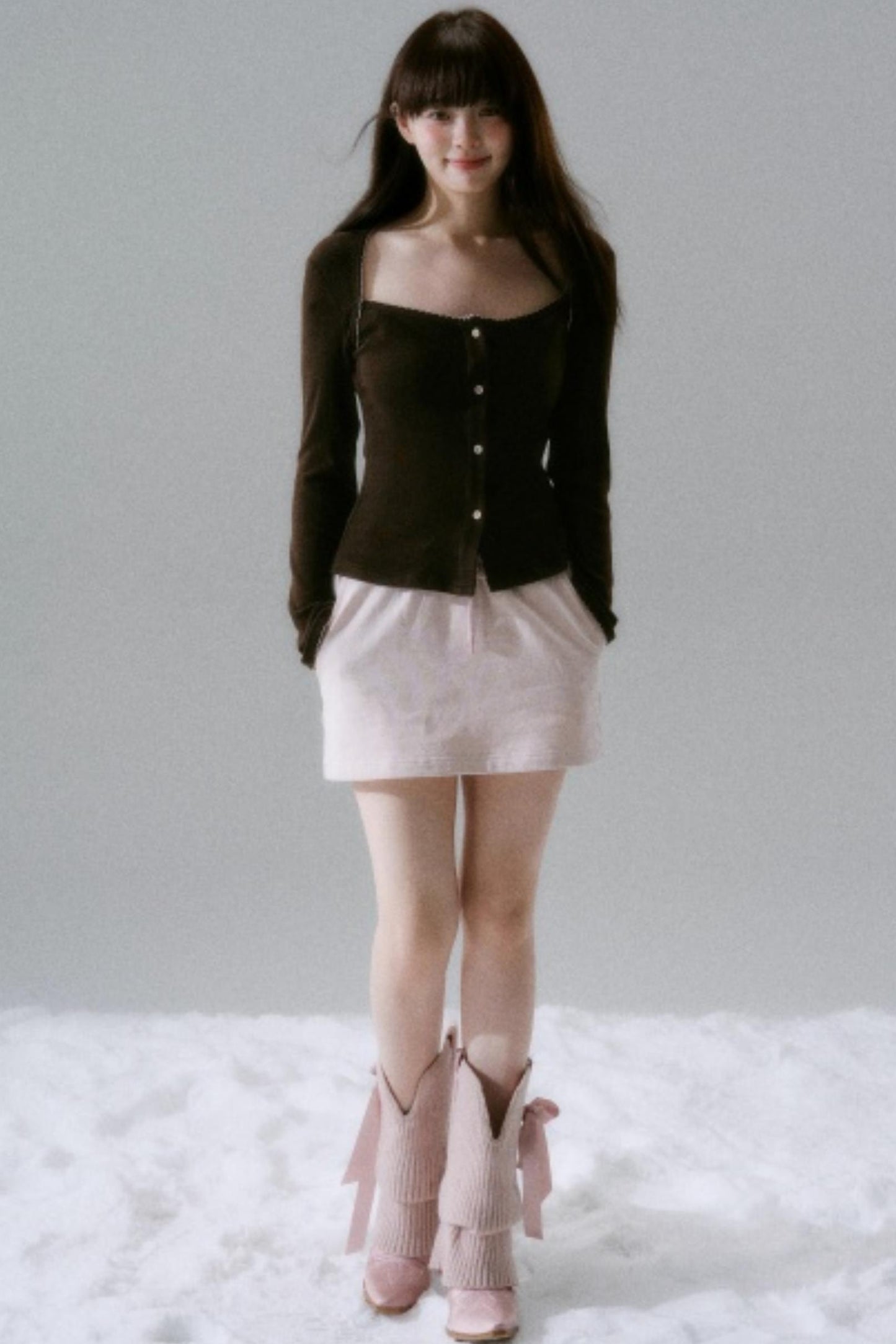 Lyocell Rabbit Fur Long-Sleeve Top