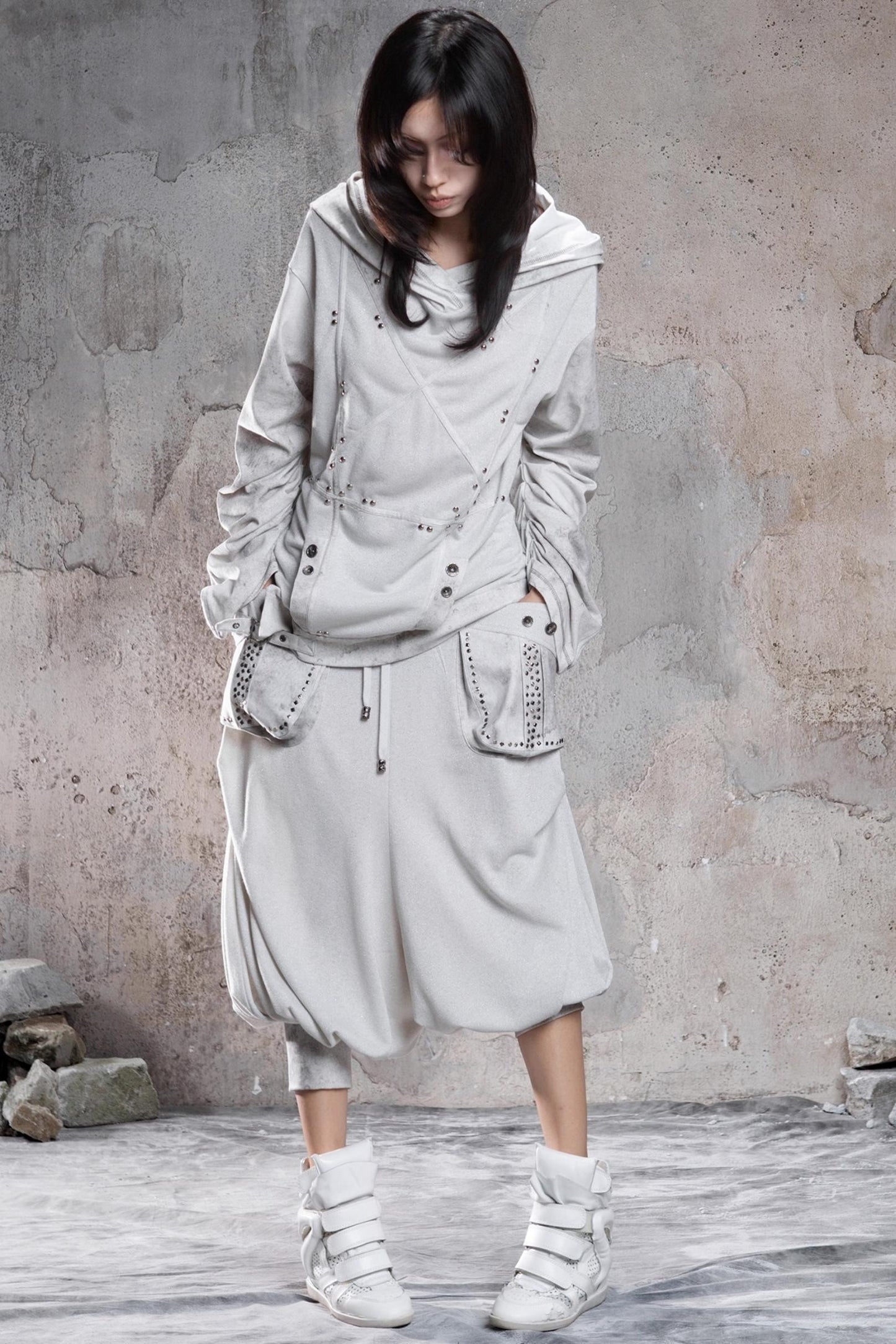 Solid Color Retro Punk Pants