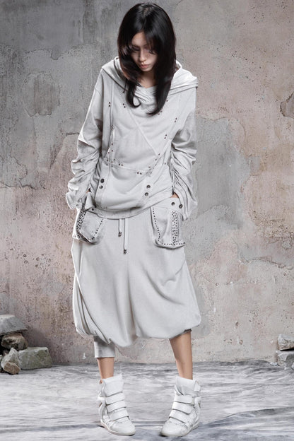 Solid Color Retro Punk Pants