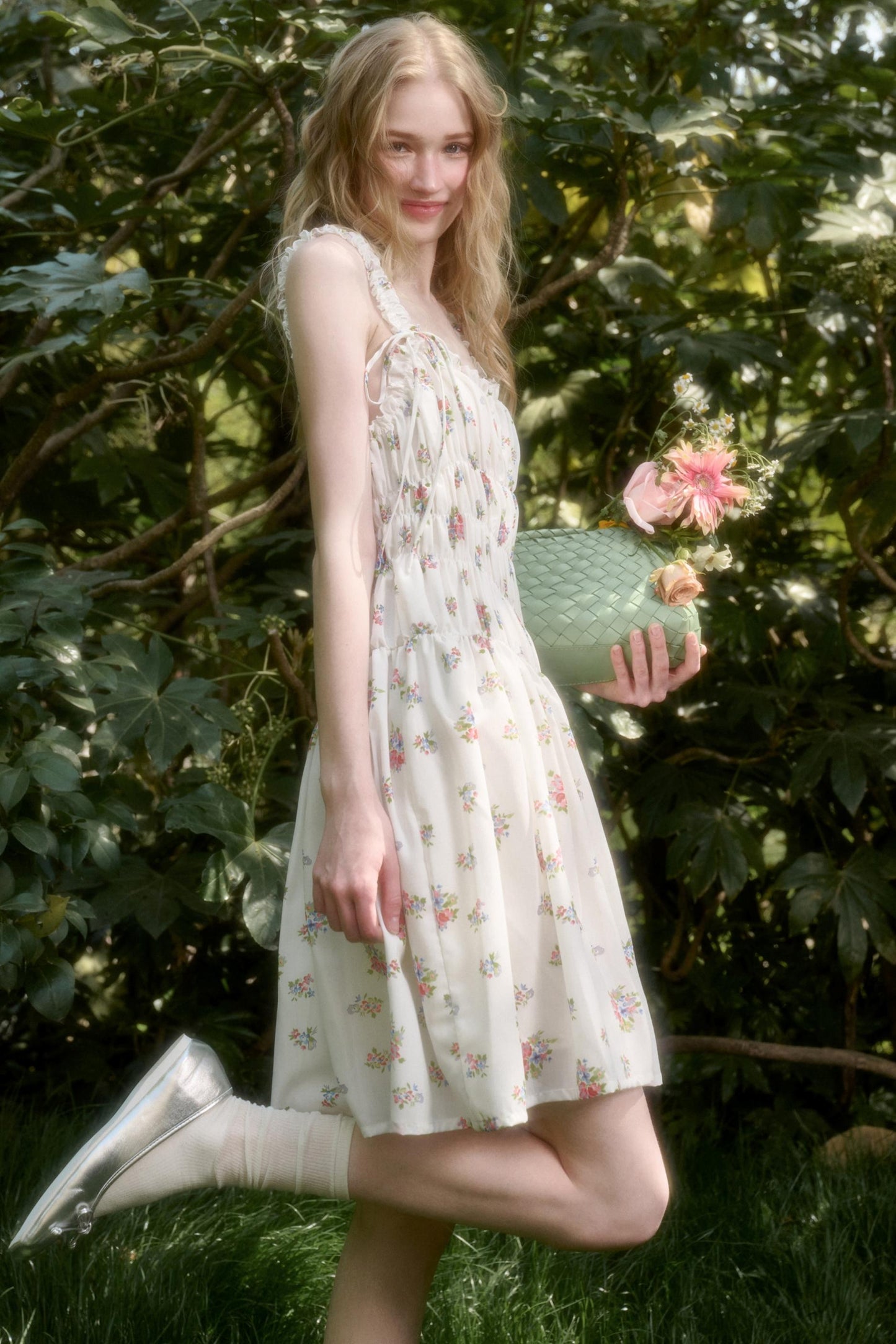 Vintage Floral Halter Dress