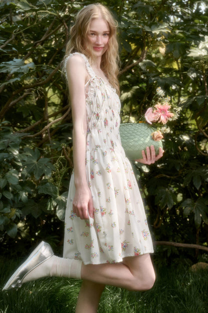 Vintage Floral Halter Dress