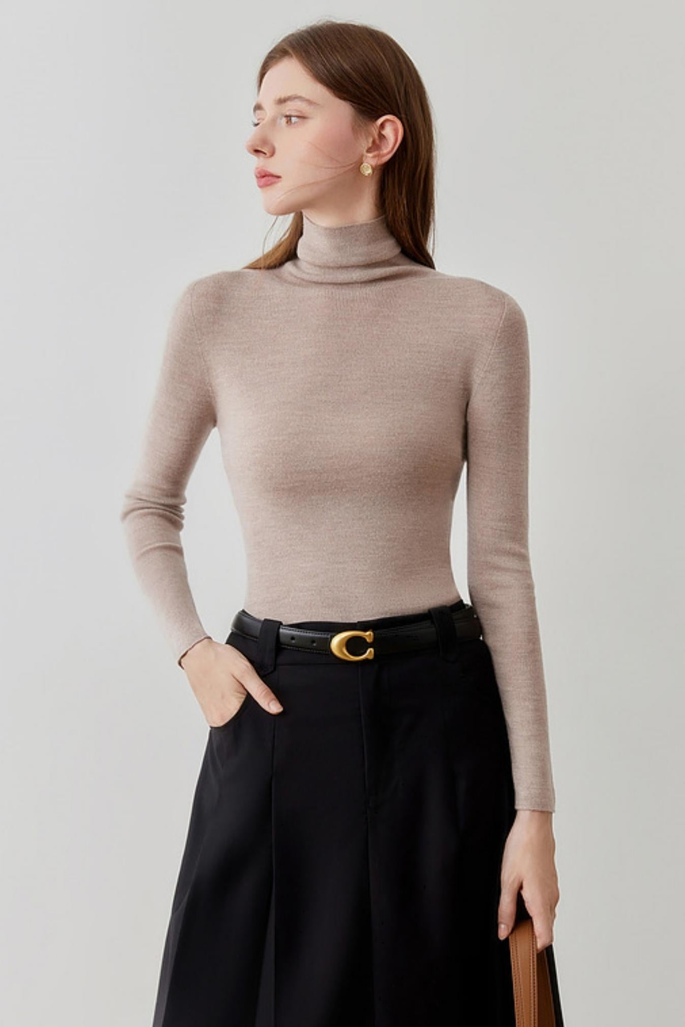 High Neck Knit Base Layer Sweater