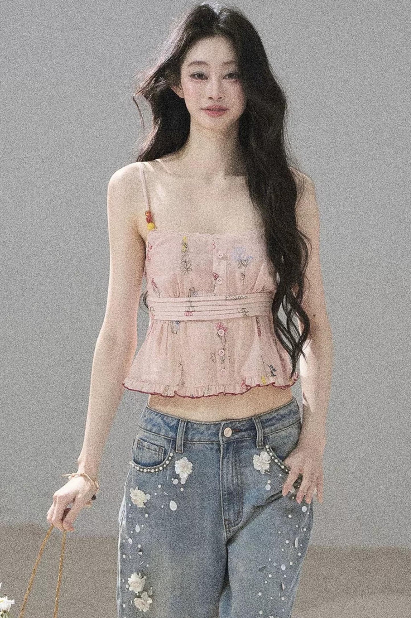 Lace Floral Ramie Top
