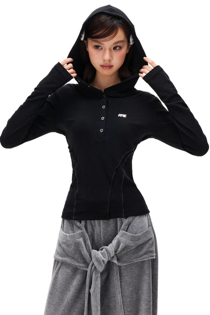 Lyocell Tencel Slim Hooded Top