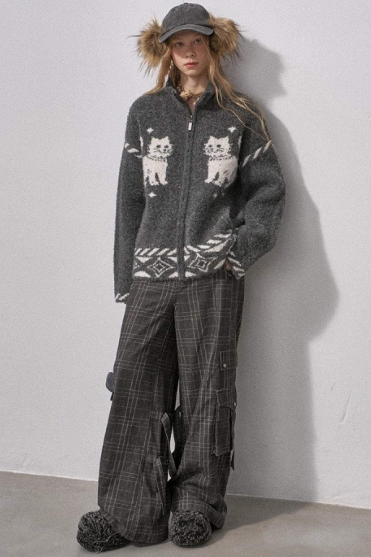 Star Kitty Jacquard Cardigan