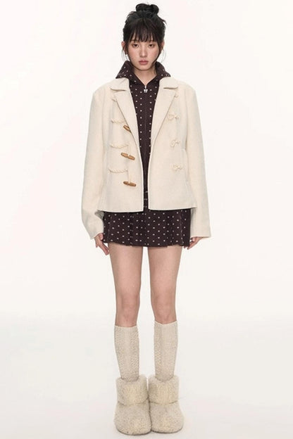 Polka Dot Hooded Knit Sweater Skirt Set-Up