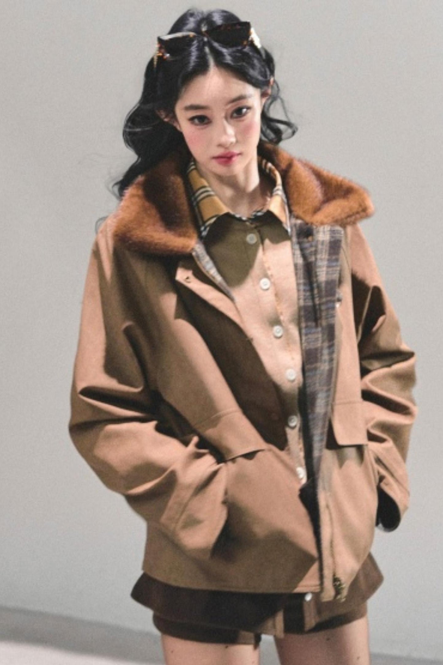 Fake Two Korean Long-Sleeve Knit Top