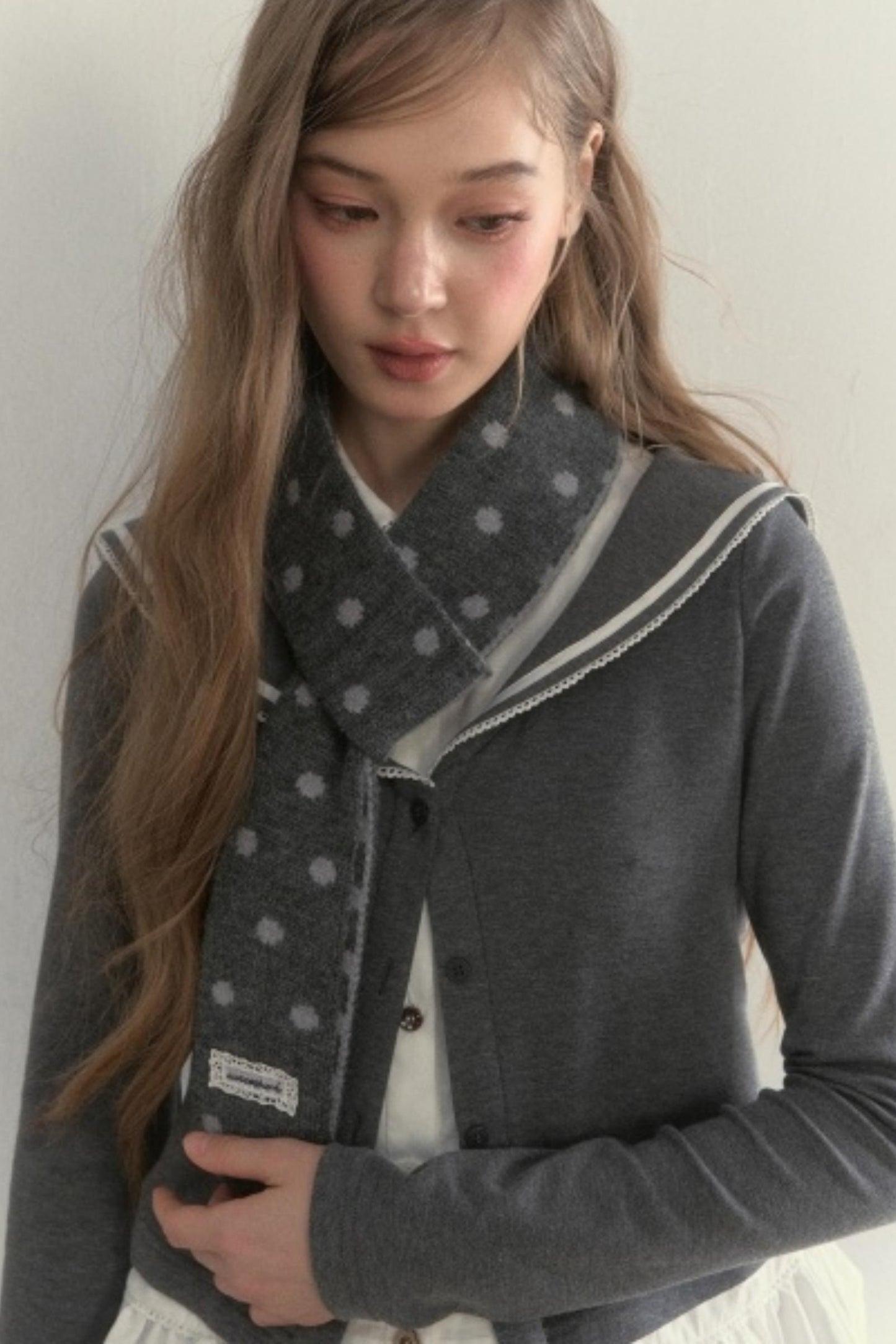 Retro Knitted Long Strip Scarf