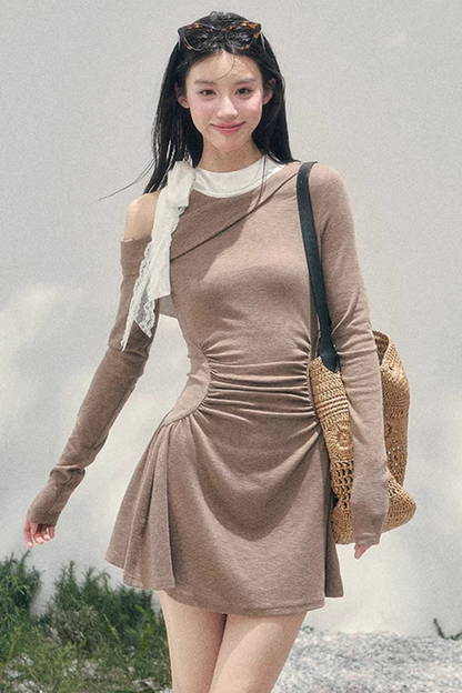 Entwined Warmth Waist-Cinching Dress