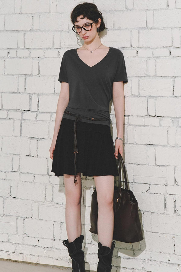 Effortless V-Neck Bat Sleeve Top