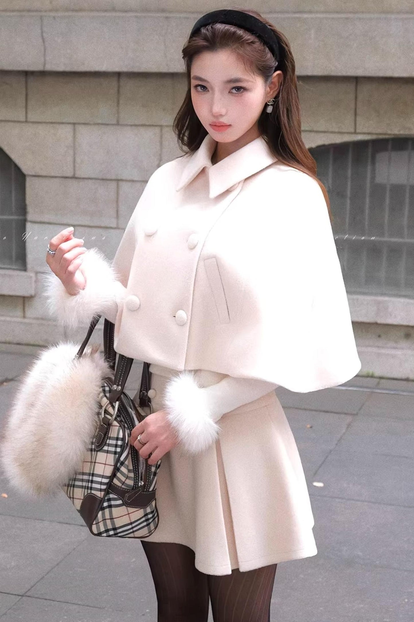 Vintage Plaid Wool Cape Set-Up