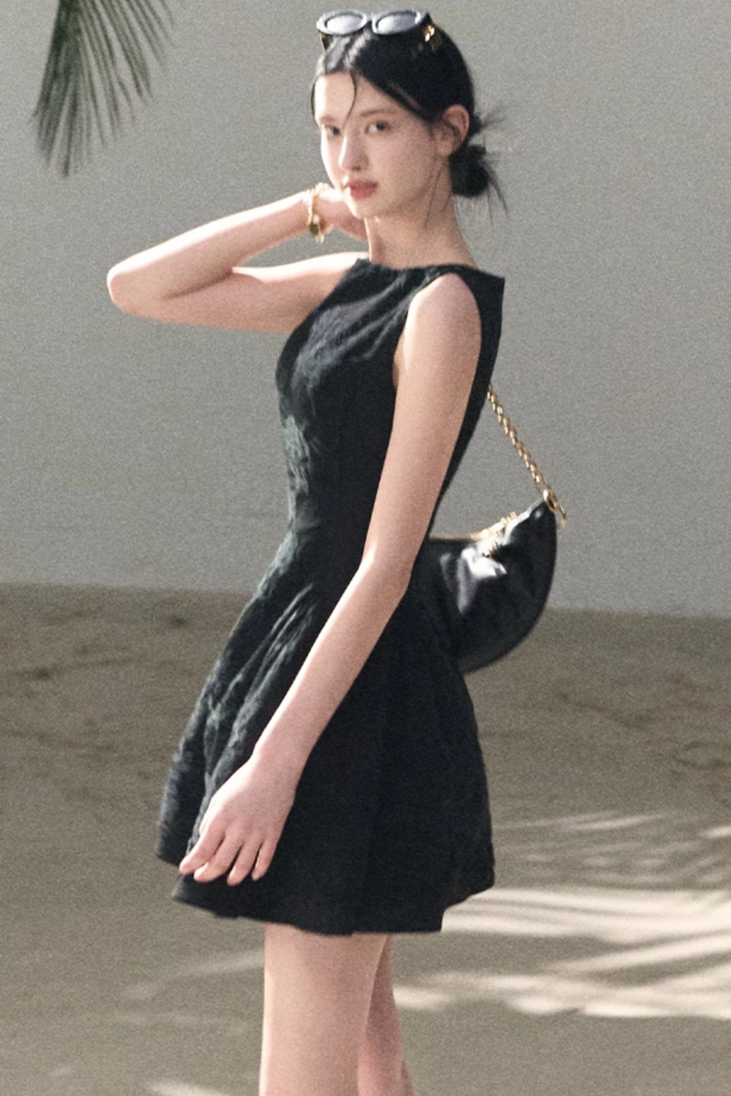 Wool Blend Embossed Floral Dress