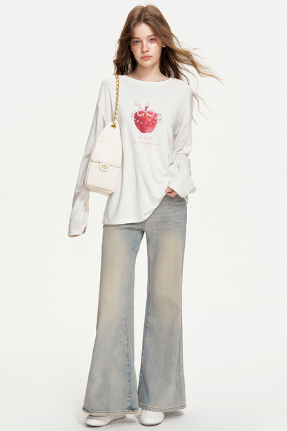 Hand-Painted Wool Flower Top