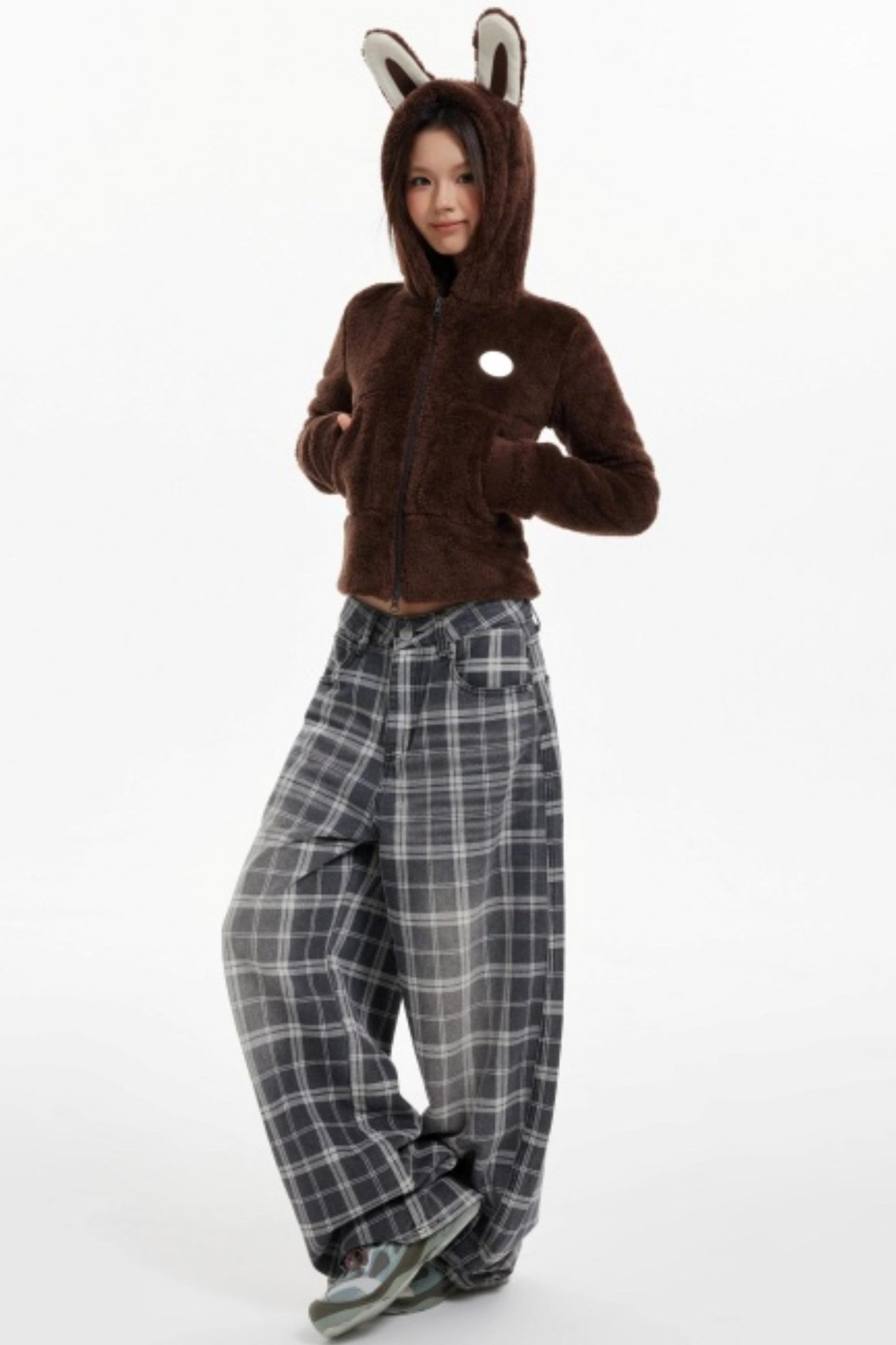 American Check Scimitar Wide-leg Pants