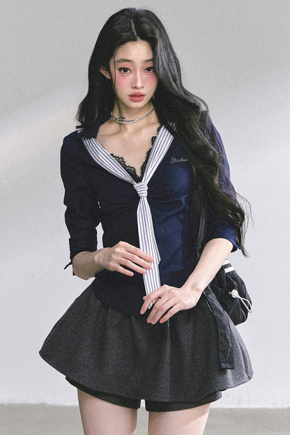 Autumn Slimming Polo Neck Shirt