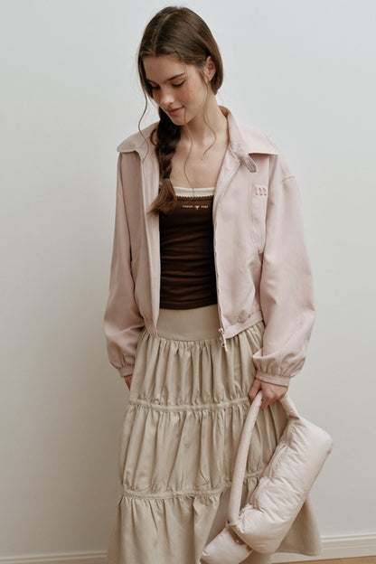 Faux Suede Embroidery Jacket