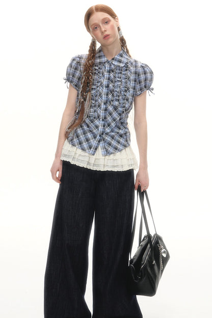 Plaid Lace Summer Shirt