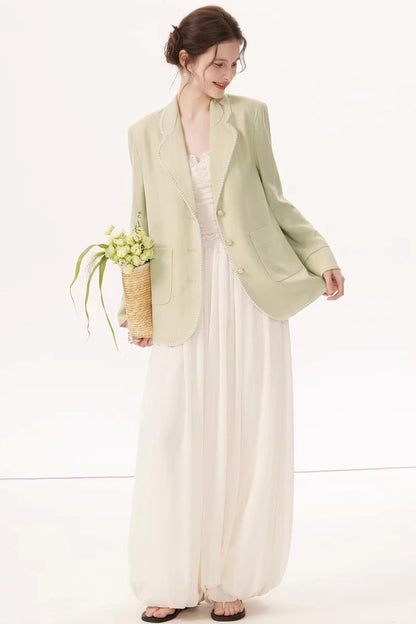 Acetate Linen Blazer Jacket