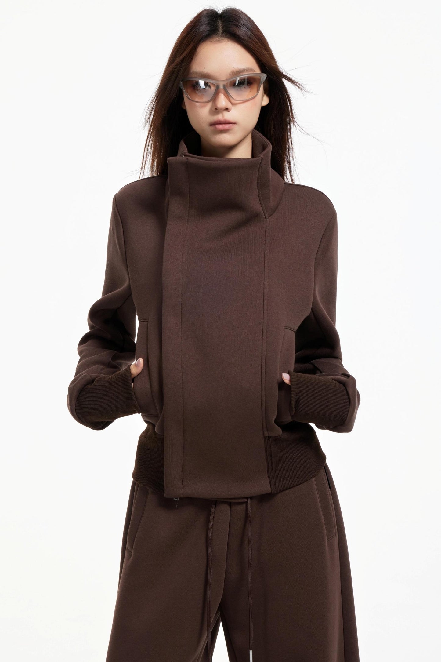 High Collar Slim Jacket Set-Up