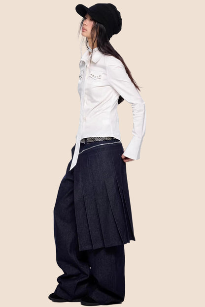 Plaid Retro Lace-Up Shirt