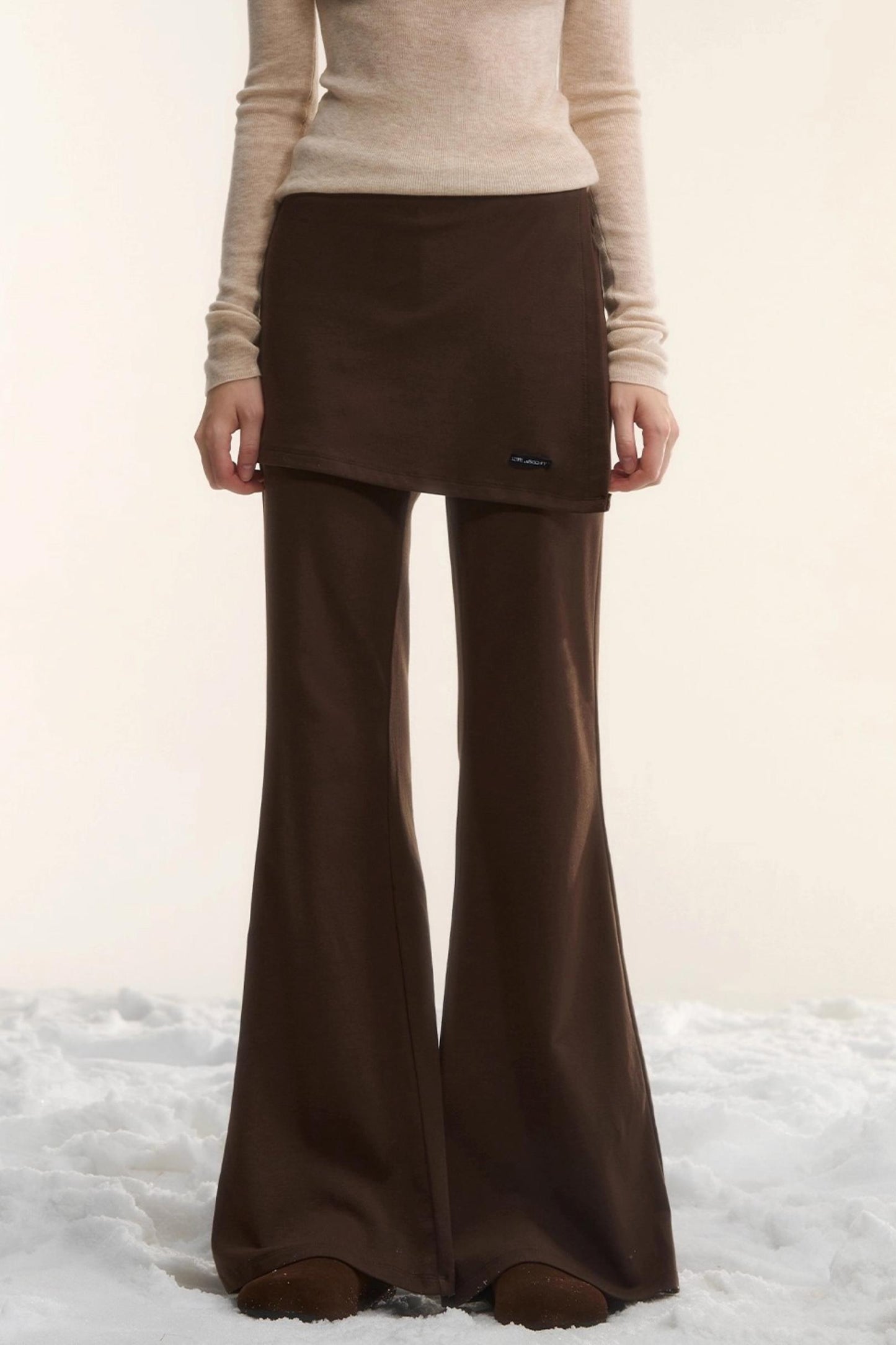 Irregular Flared Knit Pants