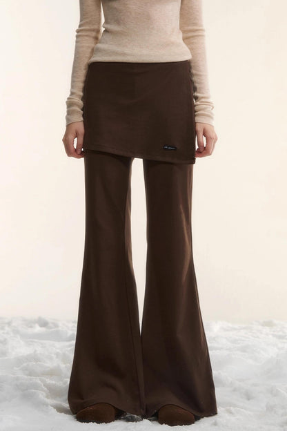Irregular Flared Knit Pants