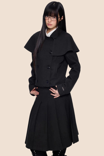 Doppelreihiger Cape-Mantel