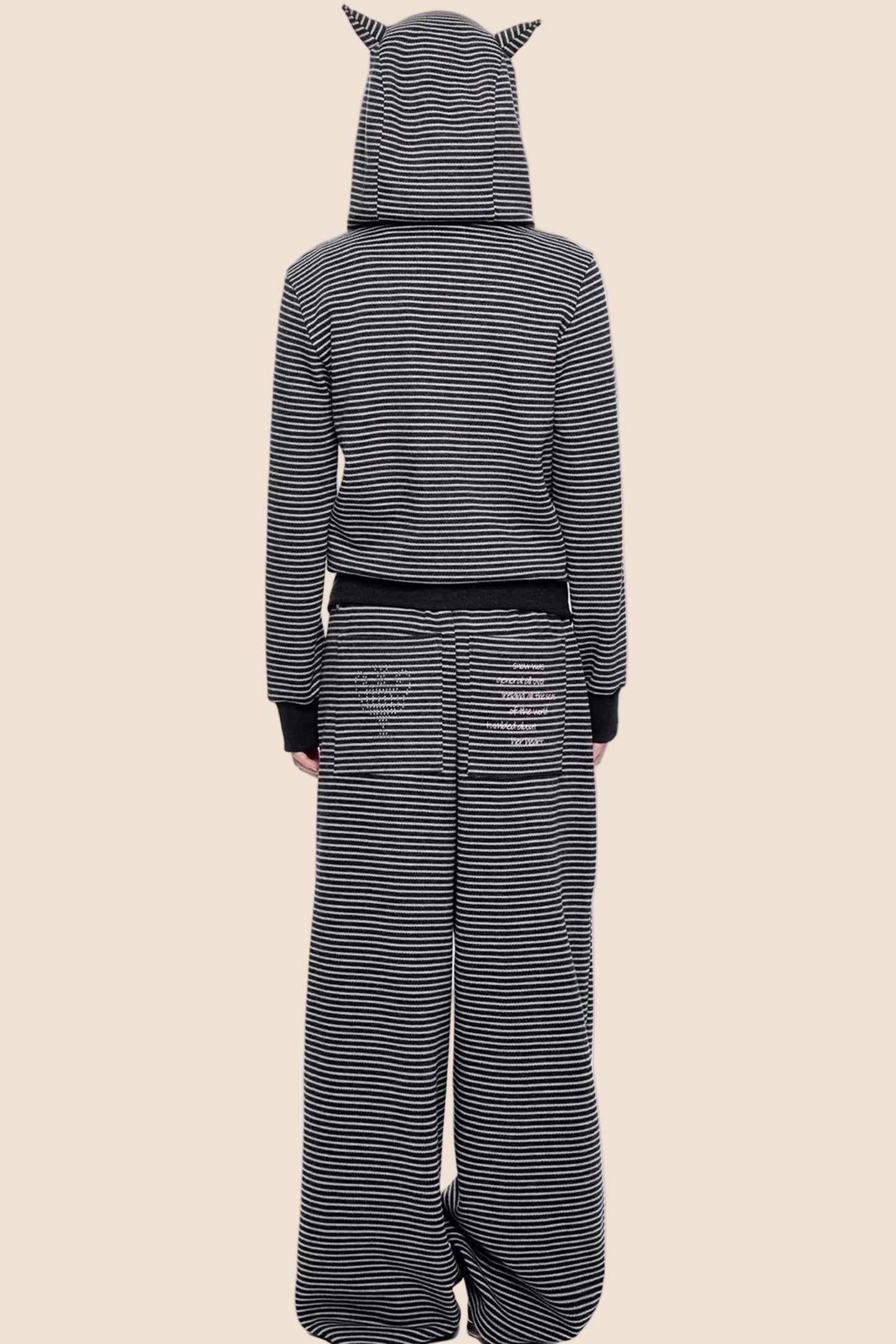 Little Devil Striped Hooded Jacket Set-Up