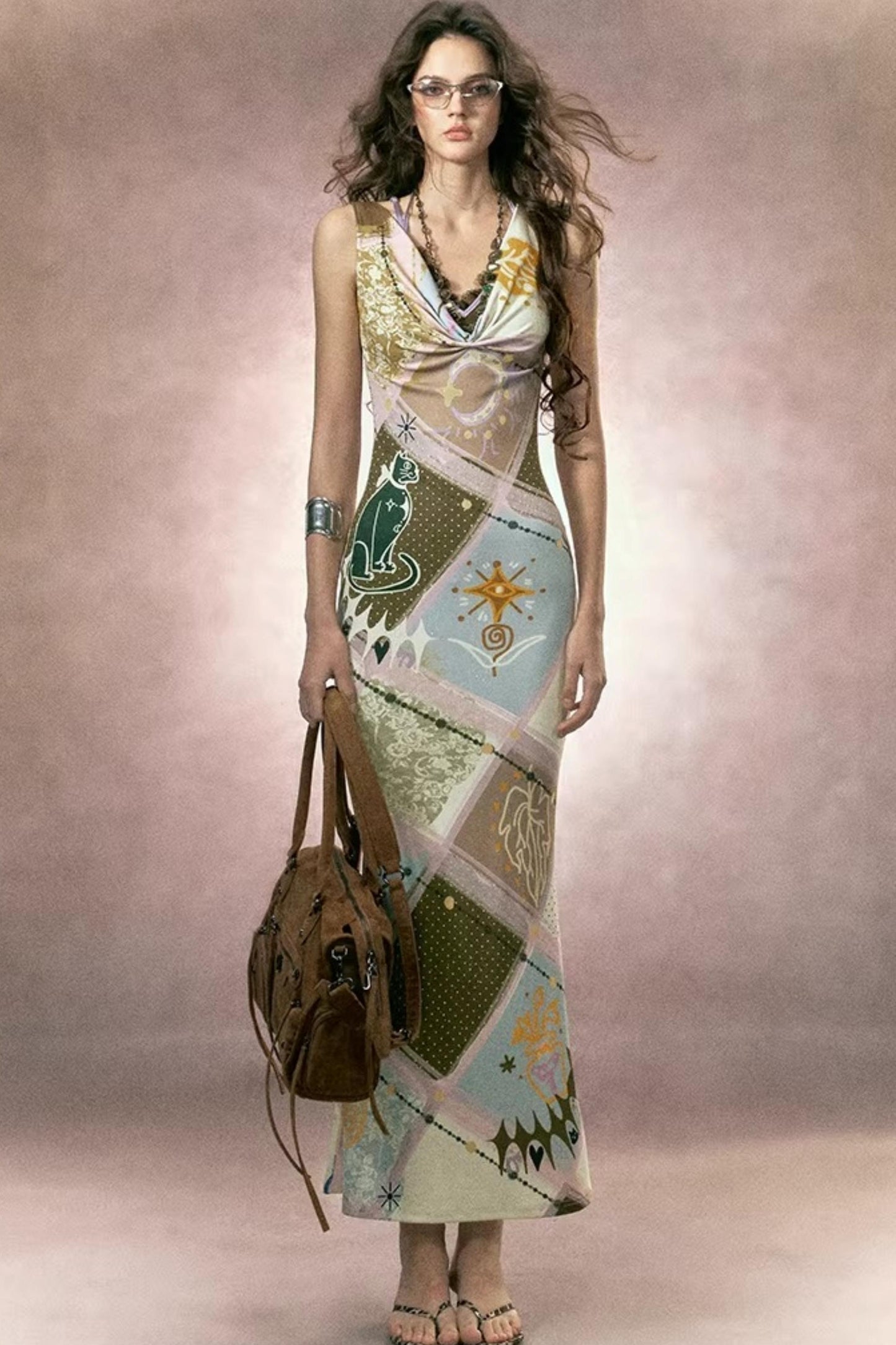 Halter Lace Patchwork Dress