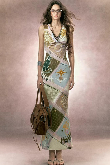 Halter Lace Patchwork Dress