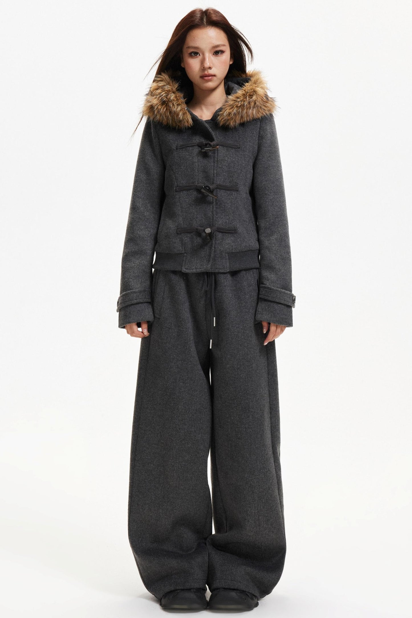 Retro Woolen Jacket & Pants Set-Up