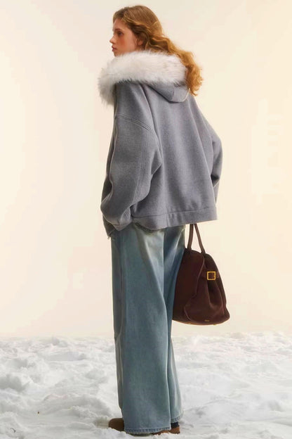 Diamond-Embroidered Woolen Jacket