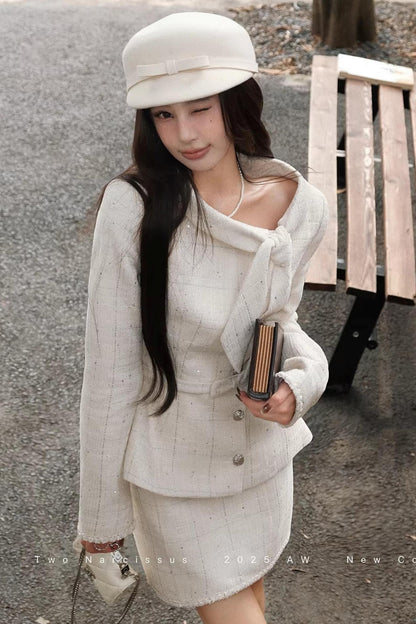 Elegant Narcissus Ribbon Suit Set-Up