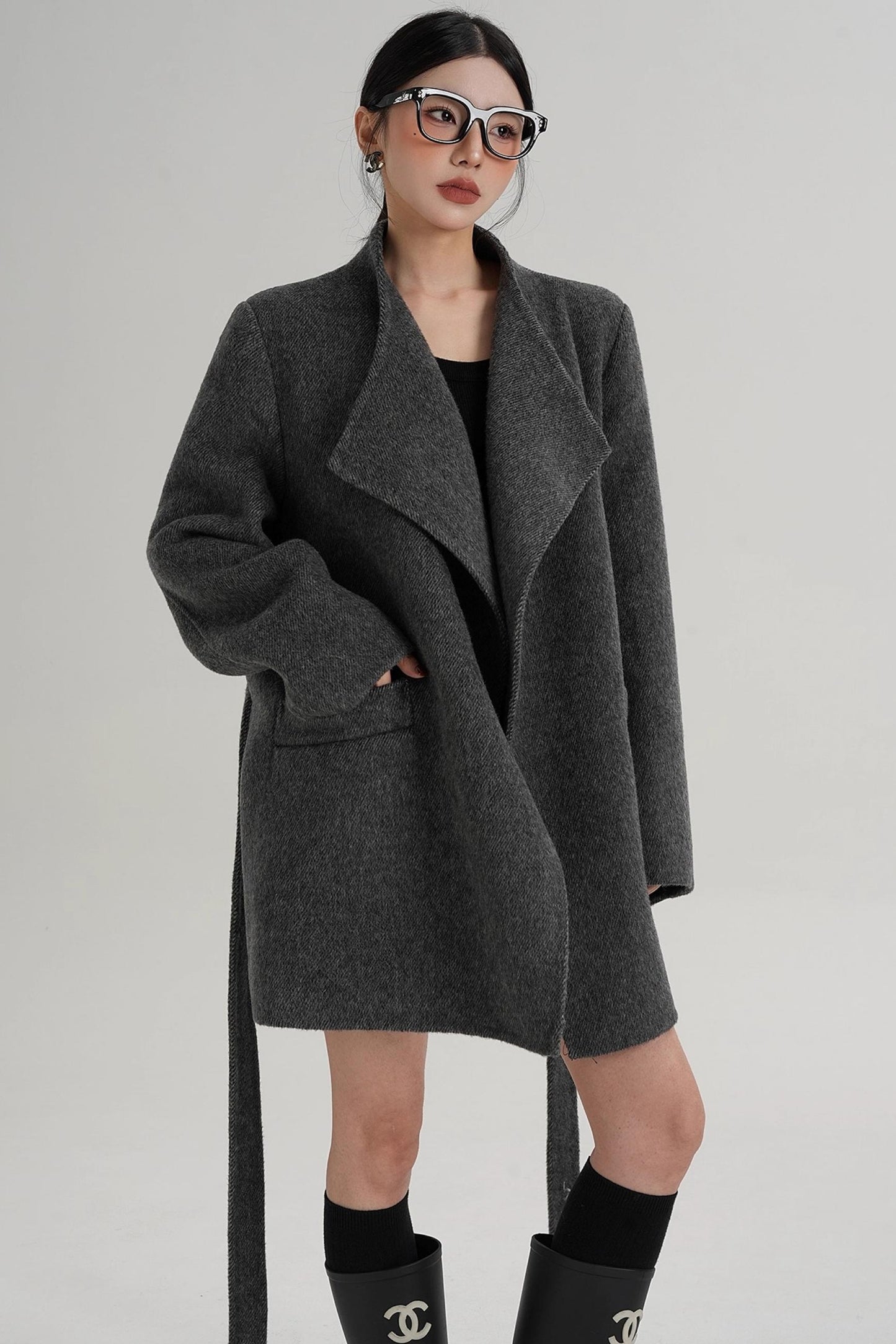 Elegant Wool Bathrobe Coat