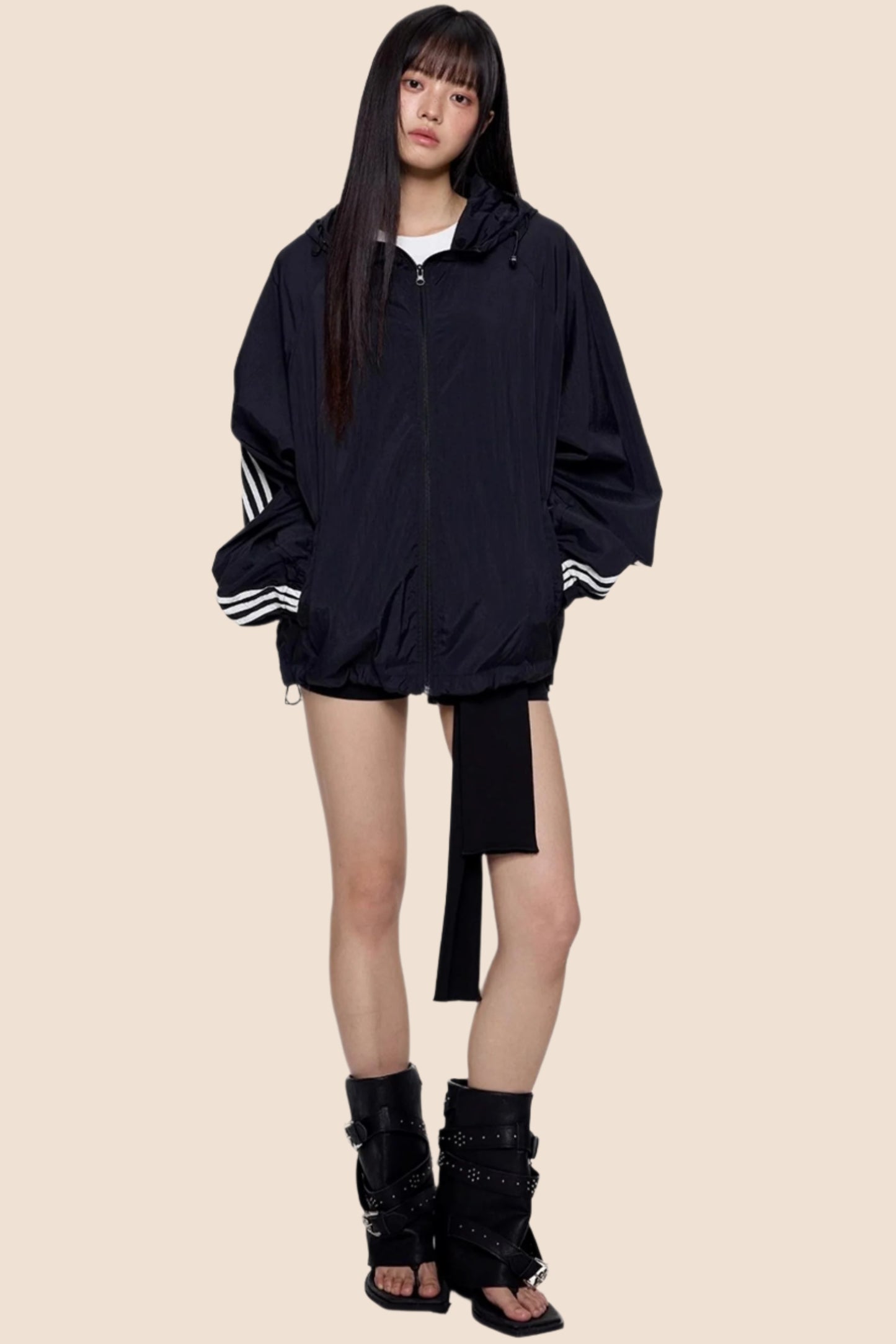 UV Shield Striped Hoodie Jacket