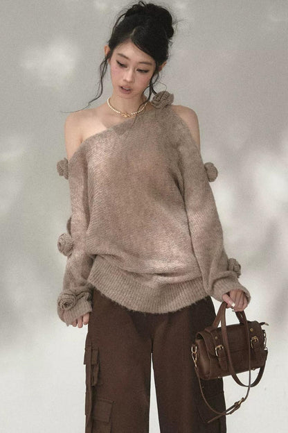 Asymmetrical Wool Mohair Knit Top