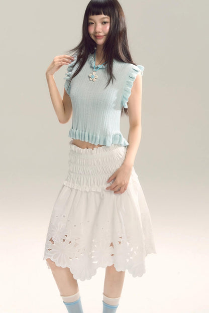 Whispering Daisy Asymmetrical Skirt Top