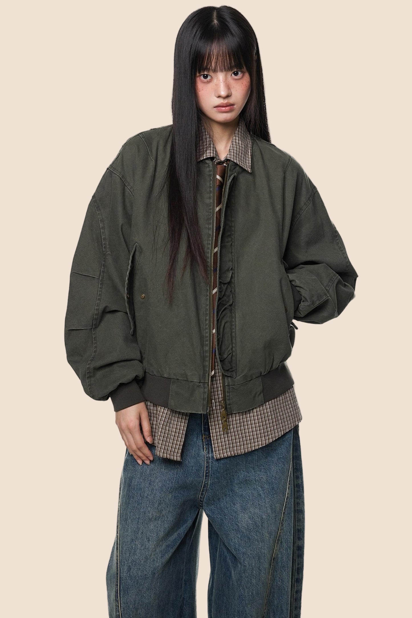 Vintage Distressed Baseball Jersey Jacket