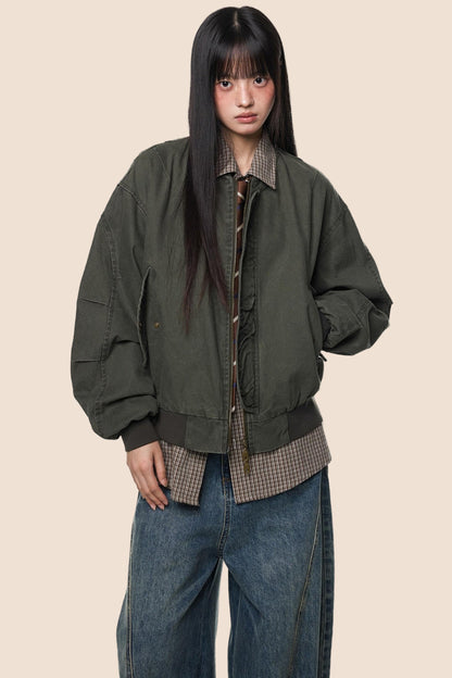 Vintage Distressed Baseball Jersey Jacket