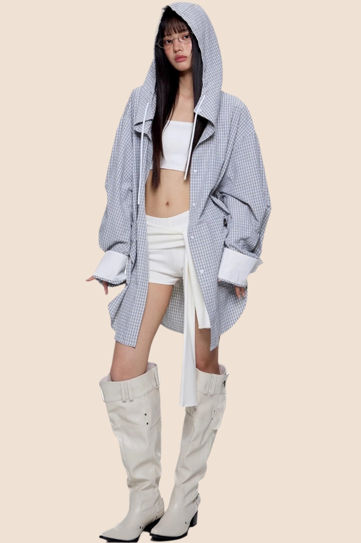 Plaid Hooded Casual Jacket