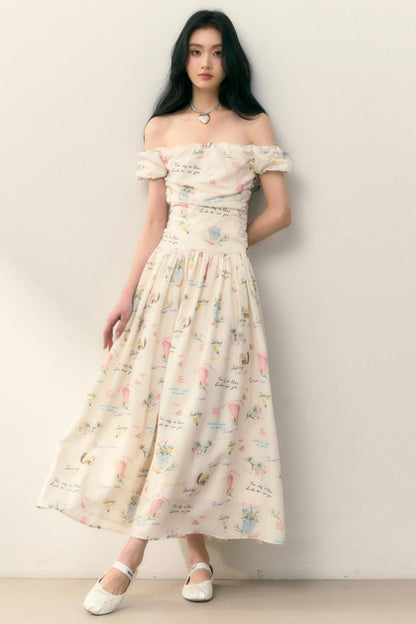 One-Shoulder Pleated Summer Dress