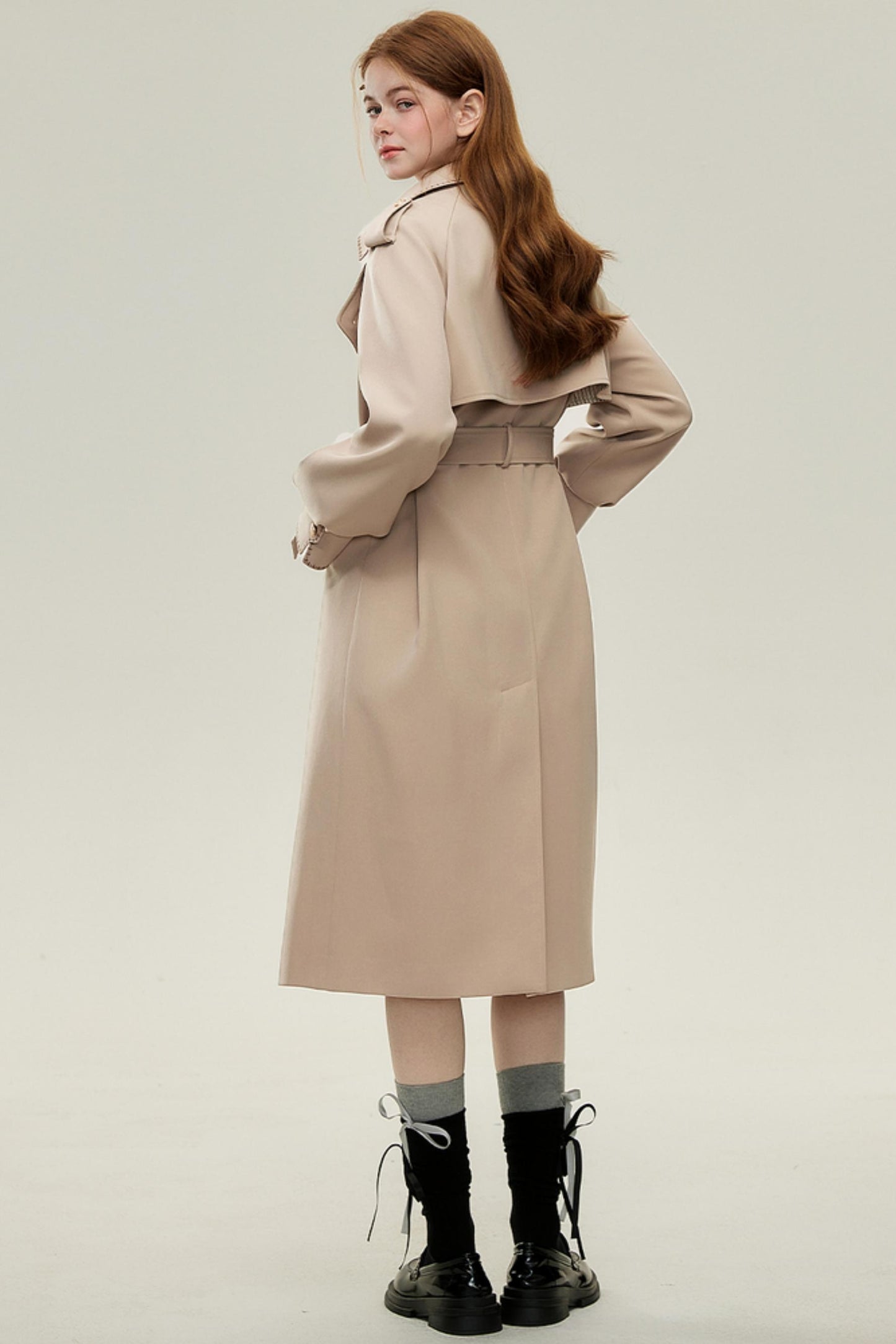 Oatmeal Chic Double-Breasted Trench Coat