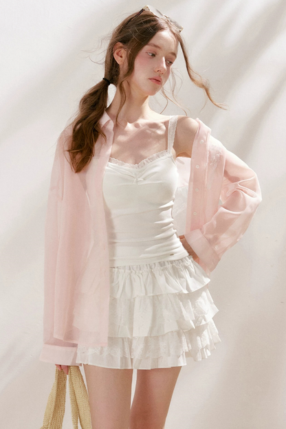 French Lace Sheer Blouse