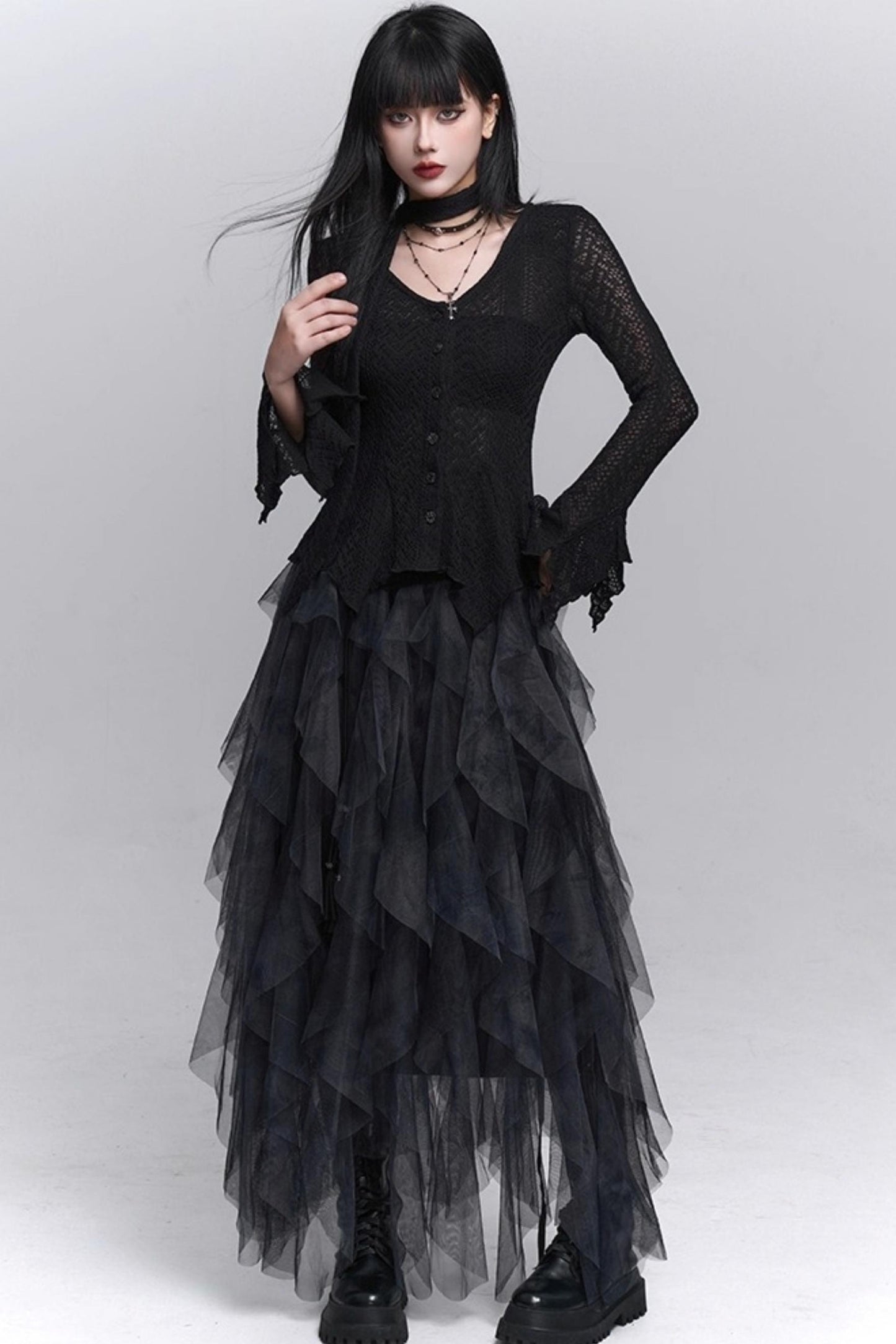 Irregular Hem Concert Skirt