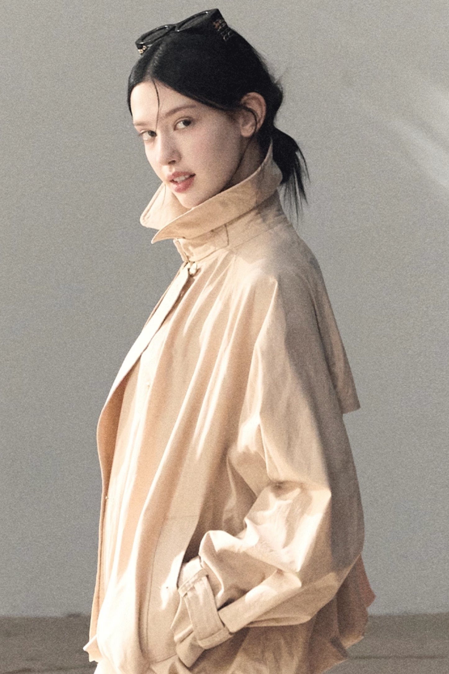 Lyocell Double-Breasted Trench Jacket