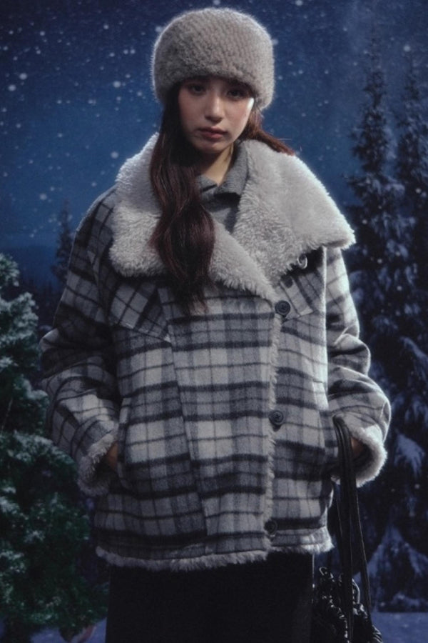 Reversible Plaid Wool Jacket