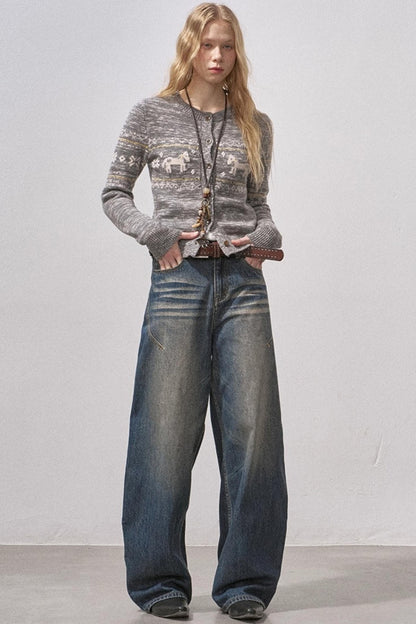 Seamless Whiskered Vintage Jeans