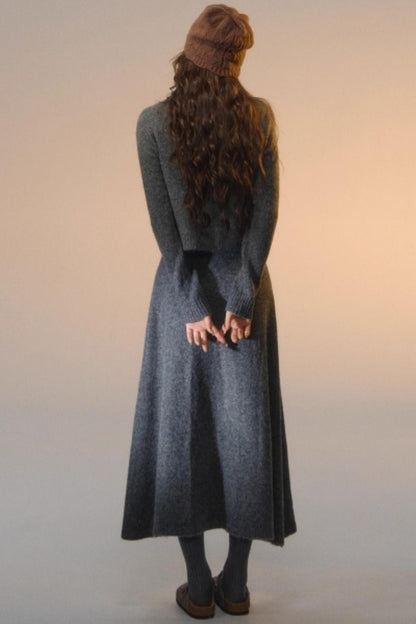 Floral Velvet Diamond Vest Skirt Set-Up