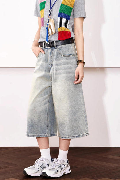 High-Waisted Denim Shorts