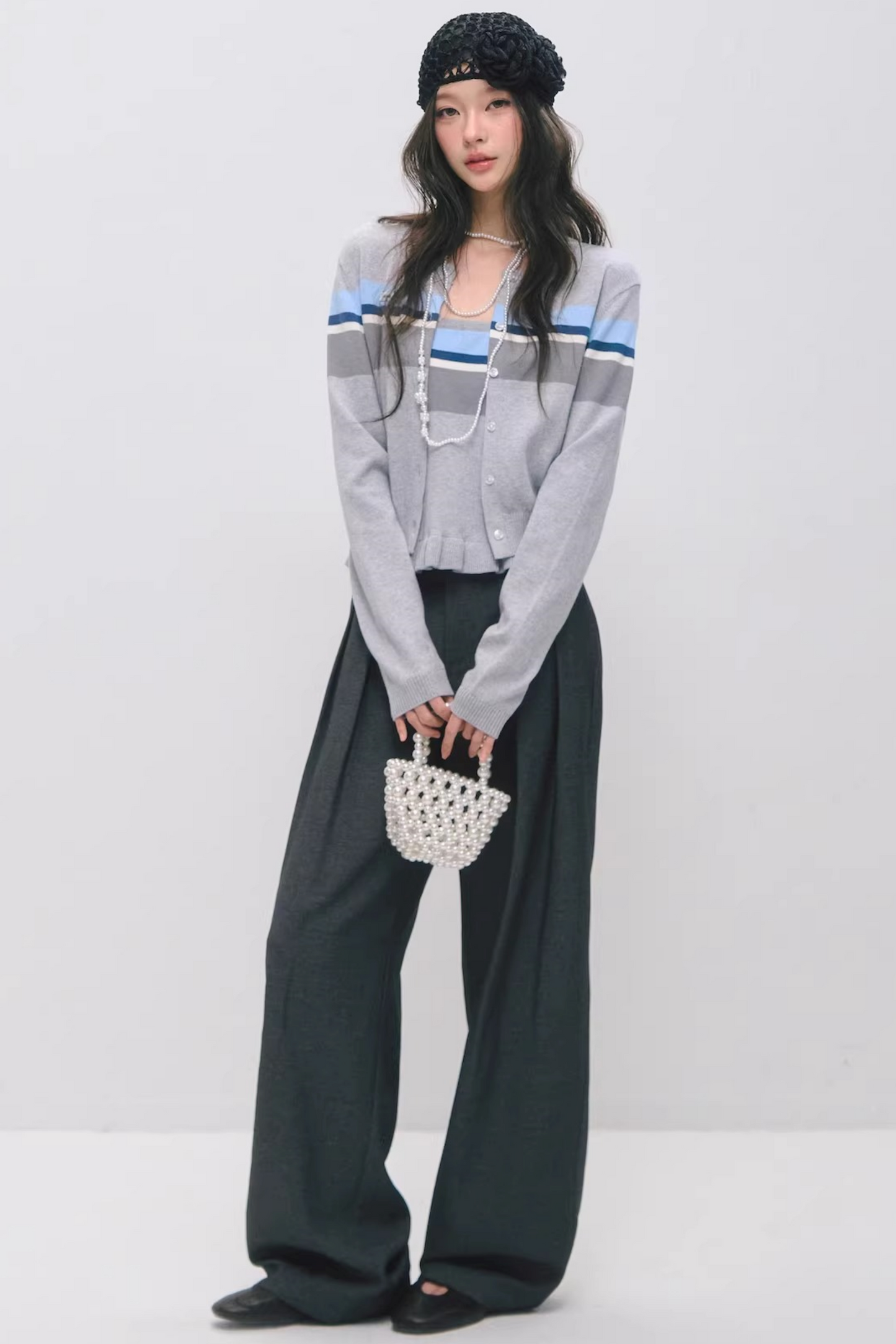 Ruffled Strapless Cardigan Set